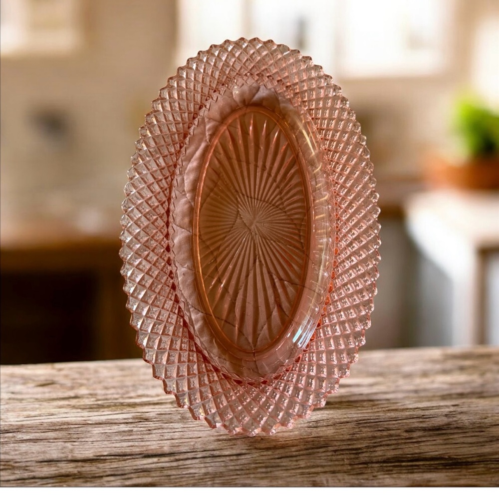 Vintage Anchor Hocking Miss America Pink Depression Glass Celery Dish - Picture 3 of 12
